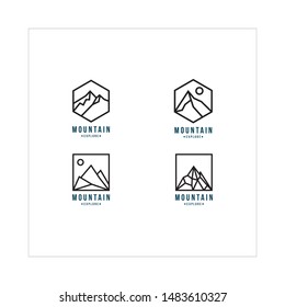 mountain peak logo template design vector illustration