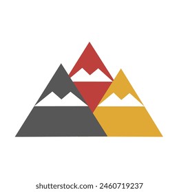 mountain peak logo template, simple mountain logo with beautiful color combination. stock illustrations