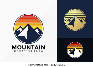 Mountain Peak Logo Vector Design. Abstract emblem, designs concept, logos, logotype element for template.