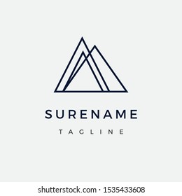 mountain peak logo vector icon illustration