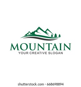 Mountain peak logo vector illustration