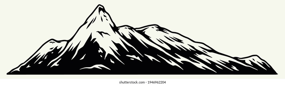 Mountain peak monochrome concept in vintage style isolated vector illustration