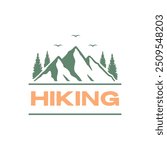 mountain peak outdoor logo design vector