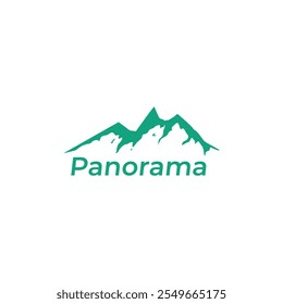 Mountain peak panorama vector logo design