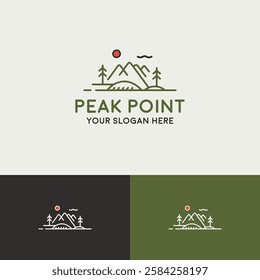 Mountain peak point logo design template