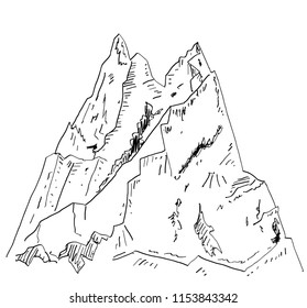 Mountain peak scenery  vector illustration