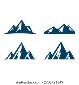 modelo de logotipo de conjunto de pico de montanha