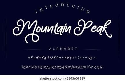 Mountain Peak Signature Font Calligraphy Logotype Script Font Type Font lettering handwritten