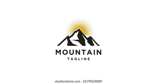 mountain peak silhouette icon vector logo design