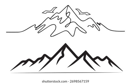 Silhueta de pico de montanha com fundo transparente