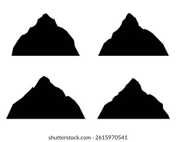 Mountain peak silhouette vector illustration. Mountain silhouette vector