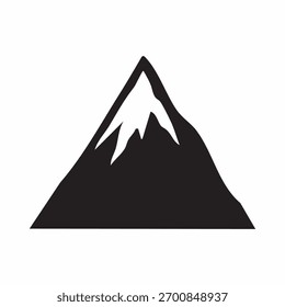 Montanha pico silhueta fundo branco