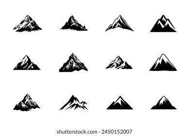 Mountain peak silhouettes for logo. Mountain icon