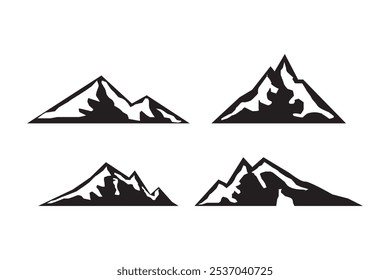 Siluetas de pico de montaña para logo. Icono de montaña