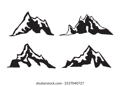 Siluetas de pico de montaña para logo. Icono de montaña