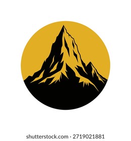 silhueta do pico da montanha, montanha, ícone, vetor