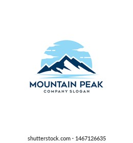 Mountain peak simple icon vector logo design minimalist download