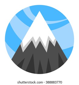 Mountain Peak Snow Cap vector icon