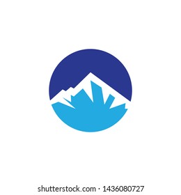 Mountain peak with snow vector icon illustration design