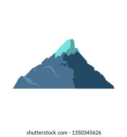 Mountain Peak. Snowcap, Ice, Landscape. Vector Illustration Can Be Used For Topics Like Climbing, Trekking, Adventure Tourism