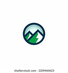 Mountain peak summit logo design