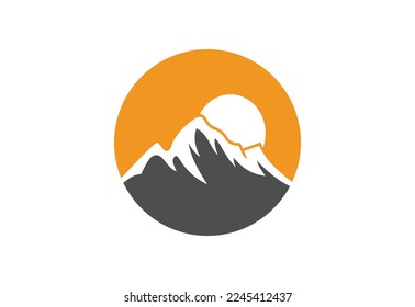 Mountain peak summit logo design, Vector illustration