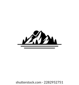 Mountain peak summit logo design. Outdoor hiking adventure	
