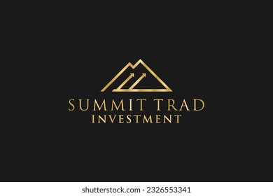 Mountain peak summit logo design investment consulting icon symbol