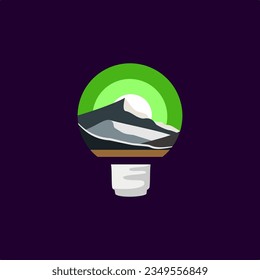 Mountain peak summit logo design. Outdoor hiking,adventure. wilderness travel symbol. Vector illustration.vector