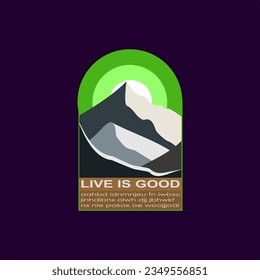 Mountain peak summit logo design. Outdoor hiking,adventure. wilderness travel symbol. Vector illustration.vector