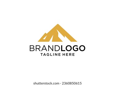 Diseño del logo de la cumbre de montaña. Juego de íconos de aventuras para caminatas al aire libre. Símbolo de viaje alpino silvestre. Ilustración vectorial.