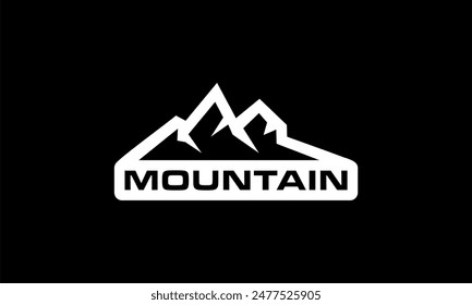 Mountain Peak Summit Logo Design. Outdoor Wandern Abenteuer Icon Set. In: Alpine Wilderness Travel Symbol. Vektorillustration.	
