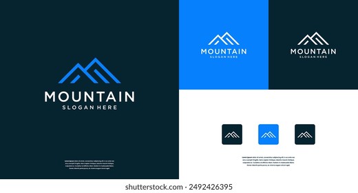 Diseño de logotipo de cumbre de montaña inspiración