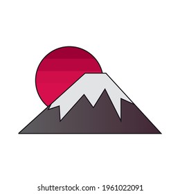 mountain peak sun isolated style