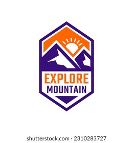 Mountain Peak and Sun Logo Design