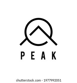 mountain peak symbol initial letter A for adventure logo design vector