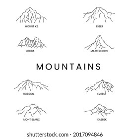 mountain peak template vector illustration collection