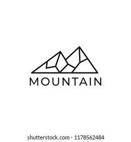 Mountain Peak Vector Icon Line Outline Stock Vector (Royalty Free ...