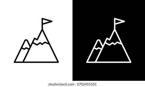 Mountain Peak White Icon Set Design