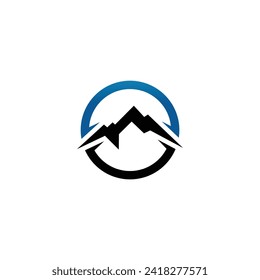 Mountain Peaks circle logo design