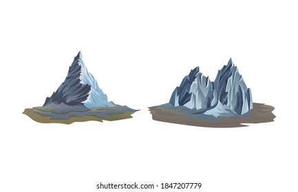 Bergspitzen mit Cliff- und Rock-Vektor-Set