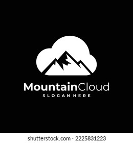 Mountain Peaks and cloud logo design template