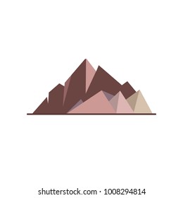 Mountain peaks icon in flat style. High rocks symbol isolated on white background