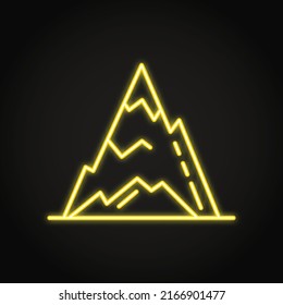 Icono de montaña en estilo de línea delgada. Símbolo de rock. Ilustración vectorial.