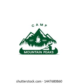 Mountain Peaks logo design vector