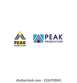 Mountain peaks logo template set