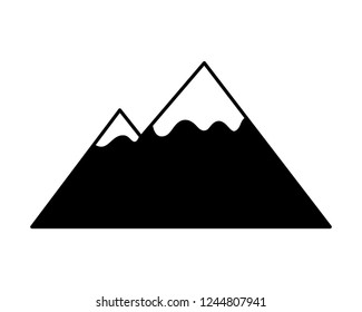 mountain peaks on white background