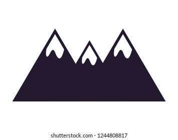 mountain peaks on white background