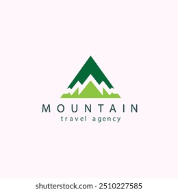 Mountain Peaks River Creek Vector de diseño de logotipo simple