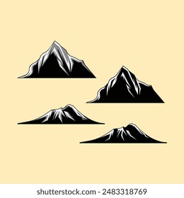 Mountain Peaks Silhouette Elemente Vektorgrafik